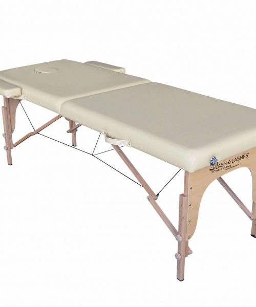 Standard Foldable Massage Table with 2 compartments, Cream