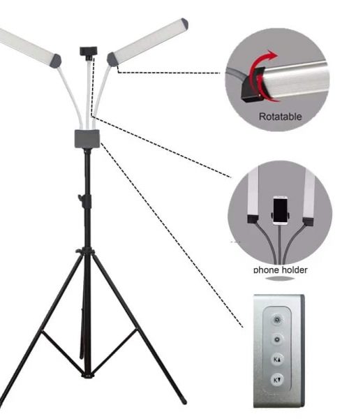 LED-Lampe für Wimpernstylisten mit doppeltem flexiblem Griff