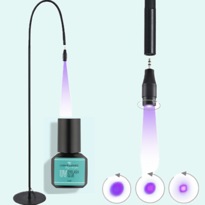 UV / LED Lámpa Állítható Fókusszal + UV / LED Szempillaragasztó 3 ml.