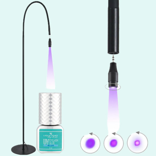UV / LED Lámpa Állítható Fókusszal + Kék UV / LED Szempillaragasztó 3 ml.