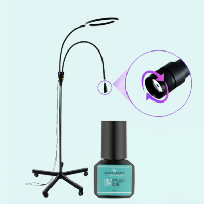 Duo UV / LED Lámpa Állítható Fényerővel és Fókusszal + UV / LED Szempillaragasztó 3 ml