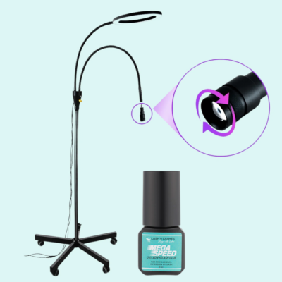 Duo UV / LED Lámpa Állítható Fényerővel és Fókusszal + Mega Speed UV/LED Szempillaragasztó 3 ml