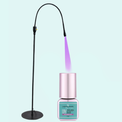 UV / LED Lámpa Állítható Fényerővel és Fókusszal + UV / LED Szempillaragasztó 3ml Lila