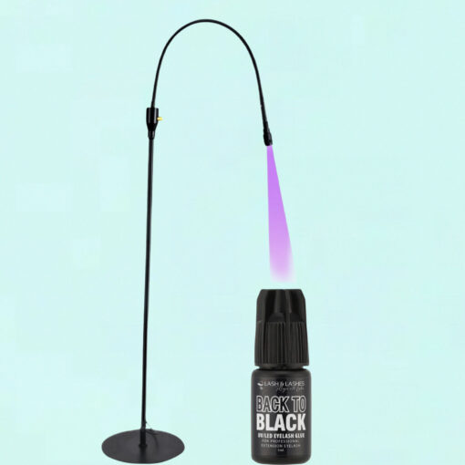 UV / LED Lámpa Állítható Fényerővel és Fókusszal + Back-To Black UV/LED Fekete Szempillaragasztó 3ml
