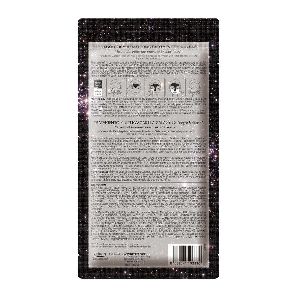 GALAXY 2X Lehúzható Maszk „BLACK+WHITE”